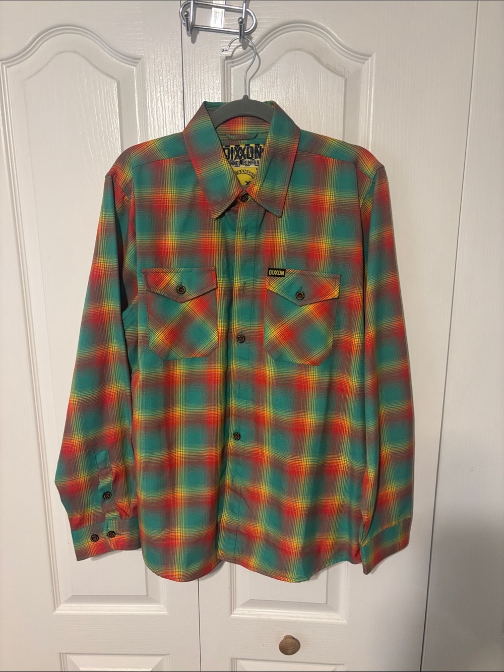 DIXXON Teal, Red & Yellow Plaid Lightweight Shirt Jacket